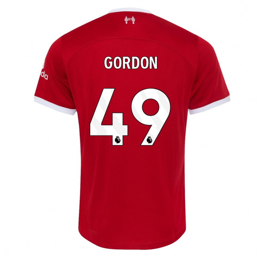 Kids  Kaide Gordon #49 Red Home Jersey 2023/24 T-Shirt Canada