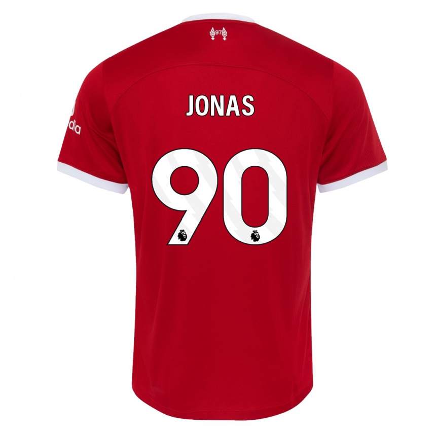 Kids  Lee Jonas #90 Red Home Jersey 2023/24 T-Shirt Canada