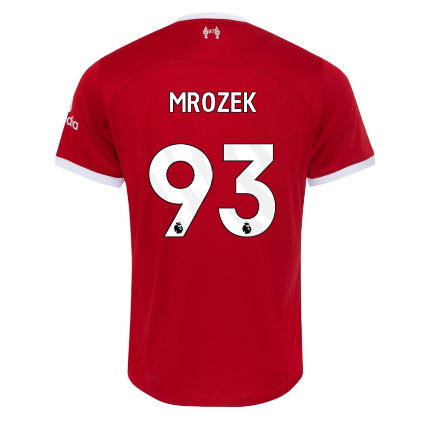 Kids  Fabian Mrozek #93 Red Home Jersey 2023/24 T-Shirt Canada