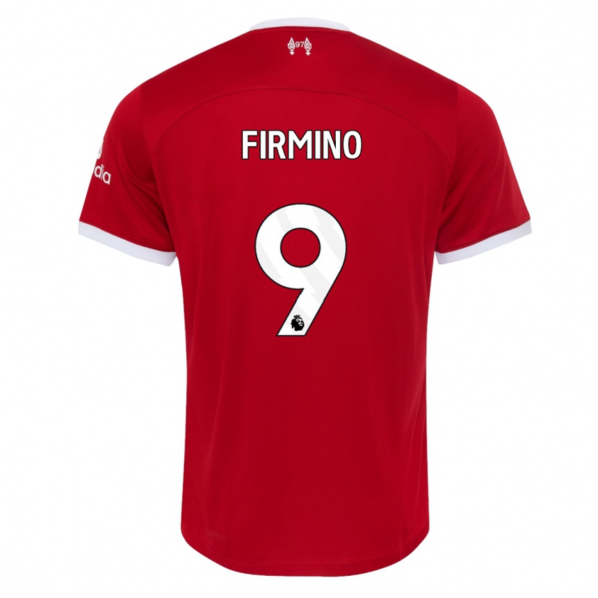 Kids  Roberto Firmino #9 Red Home Jersey 2023/24 T-Shirt Canada