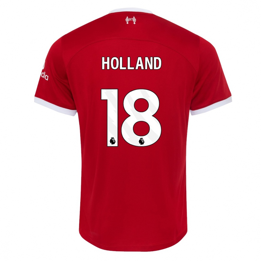 Kids  Ceri Holland #18 Red Home Jersey 2023/24 T-Shirt Canada