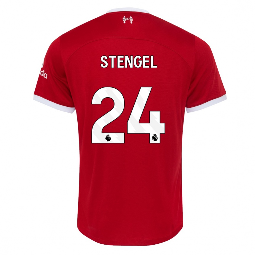 Kids  Katie Stengel #24 Red Home Jersey 2023/24 T-Shirt Canada