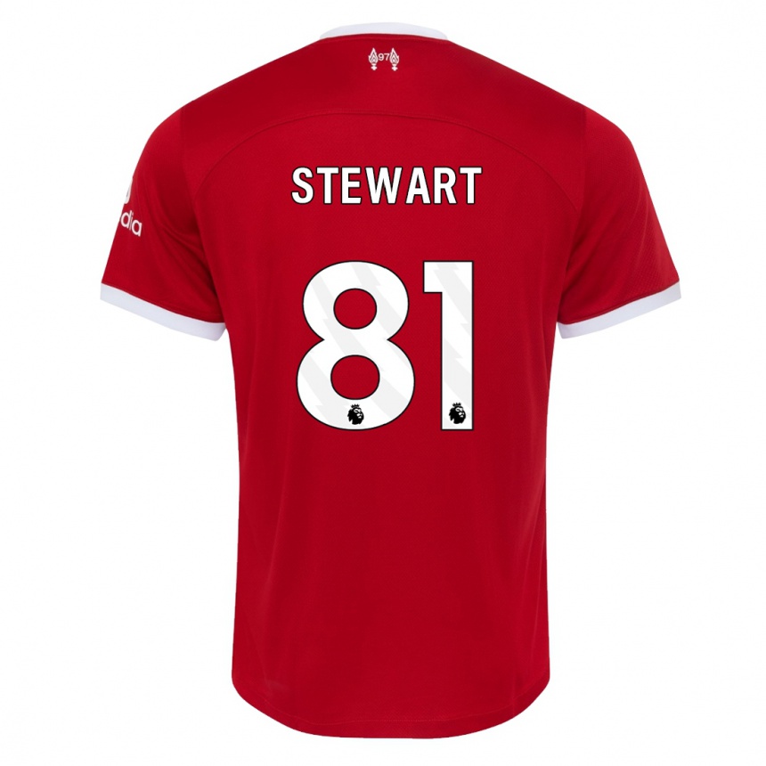 Kids Layton Stewart #81 Red Home Jersey 2023/24 T-Shirt Canada