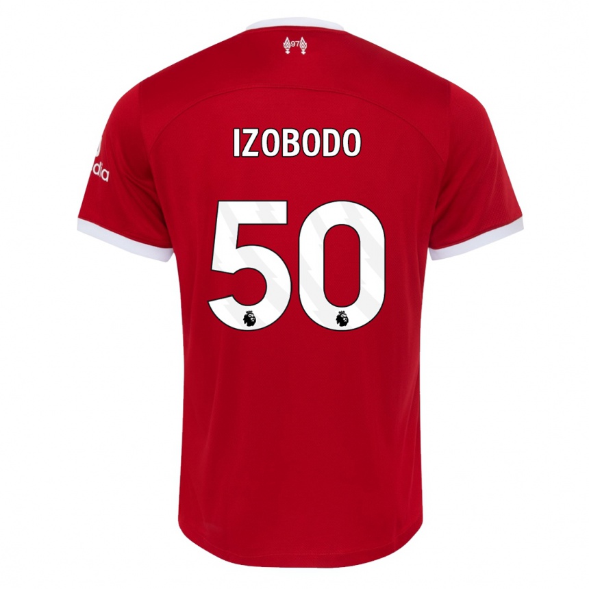 Kids  Elijah Izobodo John #50 Red Home Jersey 2023/24 T-Shirt Canada