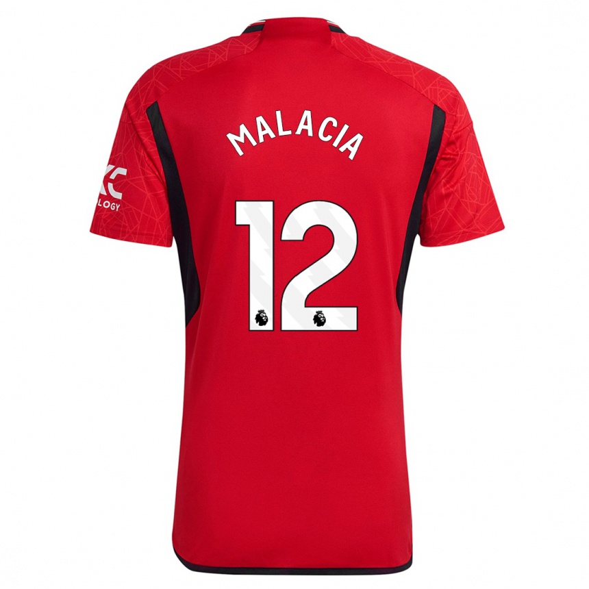 Kids  Tyrell Malacia #12 Red Home Jersey 2023/24 T-Shirt Canada