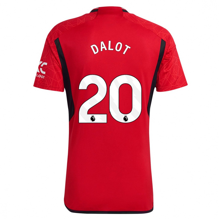 Kids  Diogo Dalot #20 Red Home Jersey 2023/24 T-Shirt Canada