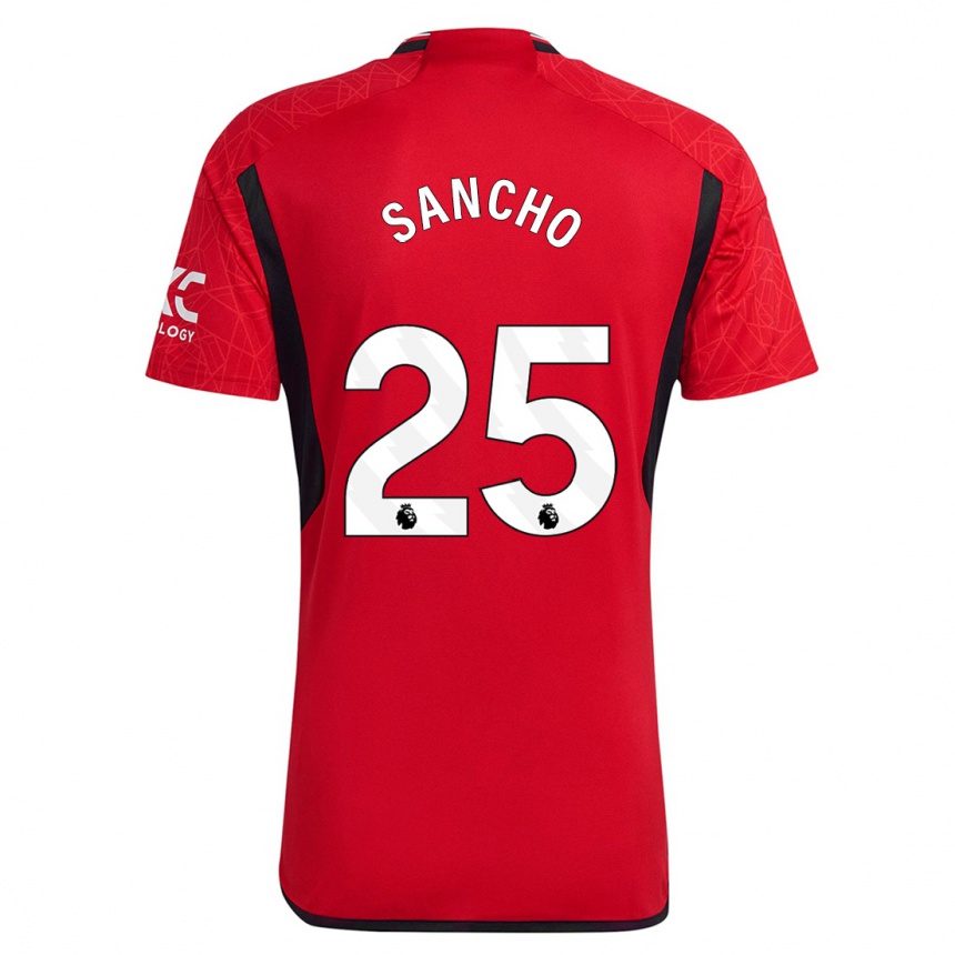 Kids Jadon Sancho #25 Red Home Jersey 2023/24 T-Shirt Canada