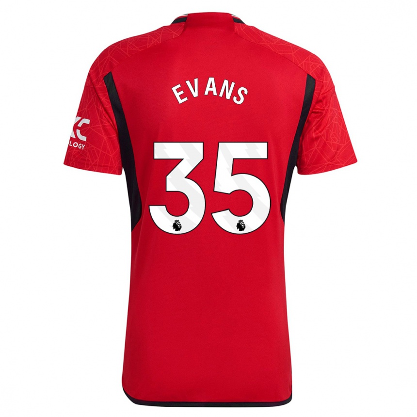 Kids Jonny Evans #35 Red Home Jersey 2023/24 T-Shirt Canada