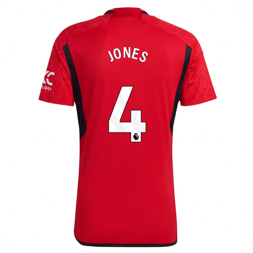 Kids  Phil Jones #4 Red Home Jersey 2023/24 T-Shirt Canada