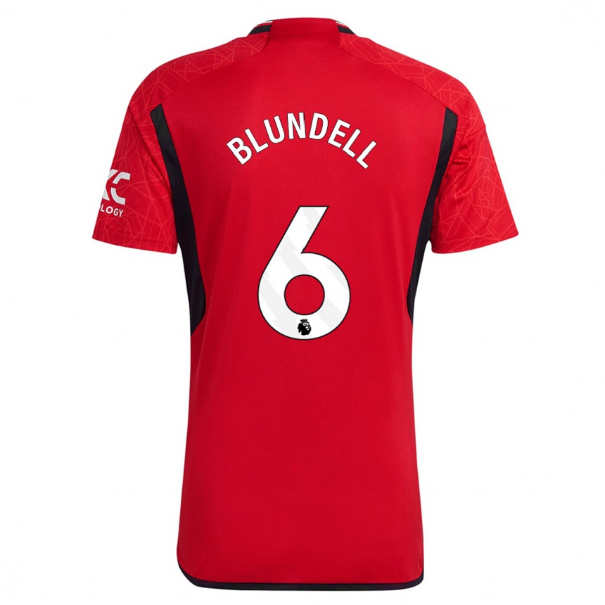 Kids Hannah Blundell #6 Red Home Jersey 2023/24 T-Shirt Canada