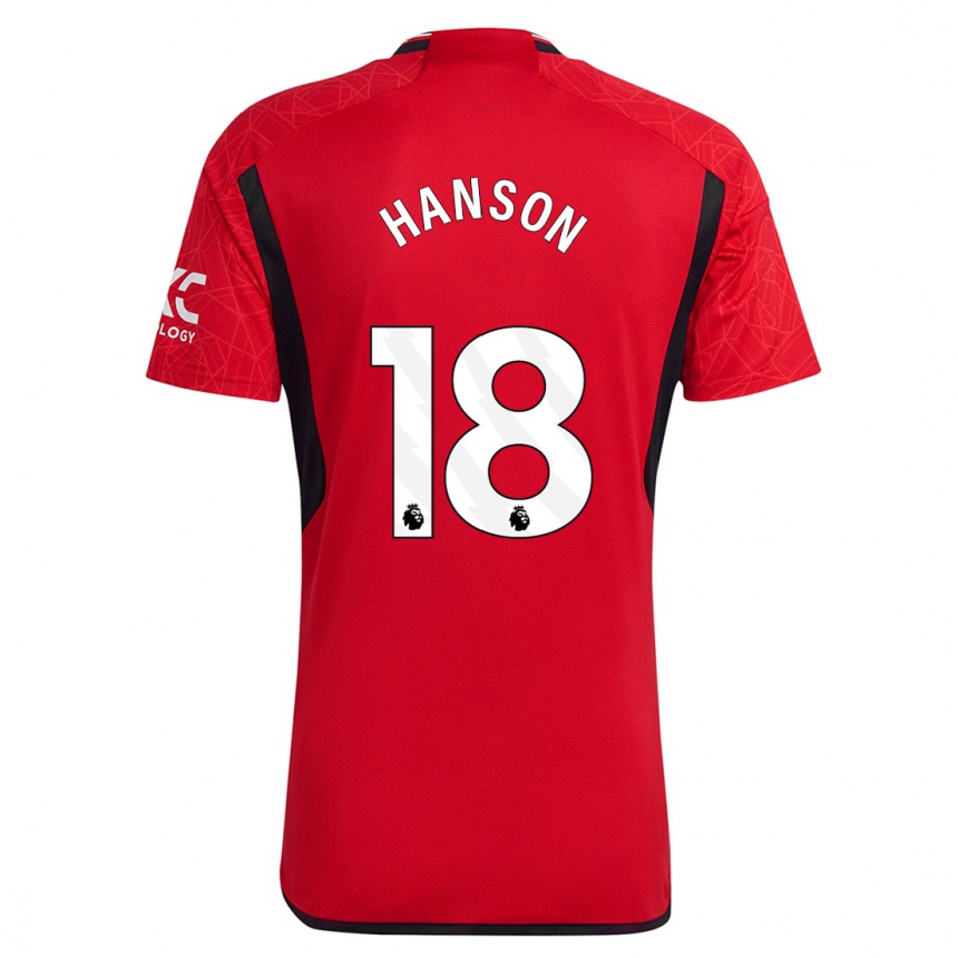 Kids  Kirsty Hanson #18 Red Home Jersey 2023/24 T-Shirt Canada