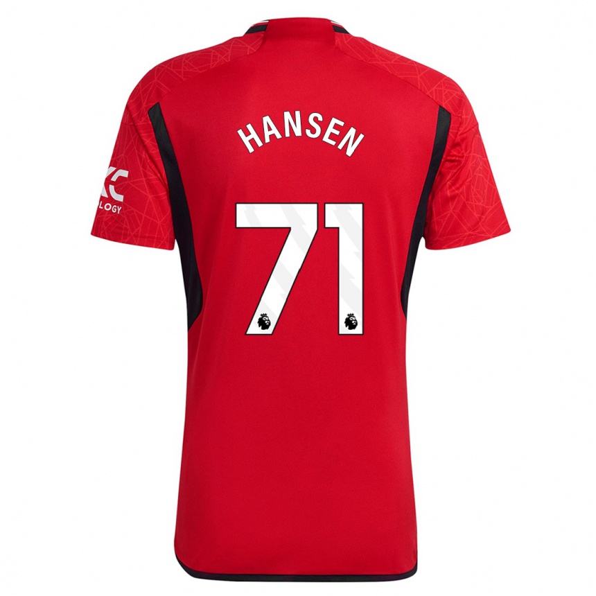 Kids  Isak Hansen-Aaroen #71 Red Home Jersey 2023/24 T-Shirt Canada