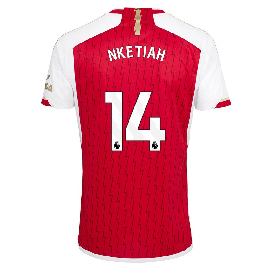 Kids  Eddie Nketiah #14 Red Home Jersey 2023/24 T-Shirt Canada