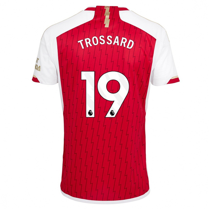 Kids  Leandro Trossard #19 Red Home Jersey 2023/24 T-Shirt Canada