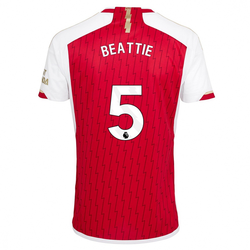 Enfant Football Maillot Jen Beattie #5 Rouge Tenues Domicile 2023/24 Canada