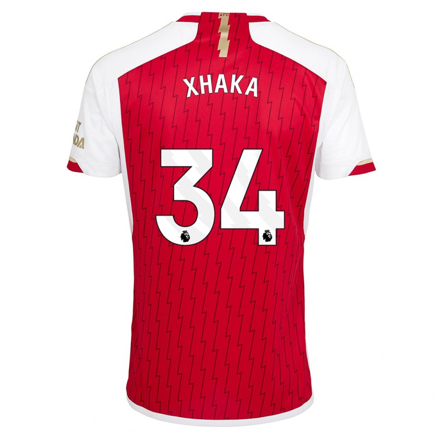 Kids  Granit Xhaka #34 Red Home Jersey 2023/24 T-Shirt Canada