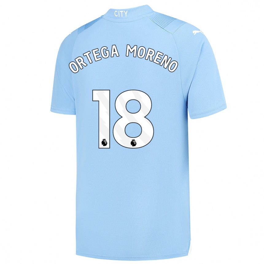 Enfant Football Maillot Stefan Ortega Moreno #18 Bleu Clair Tenues Domicile 2023/24 Canada