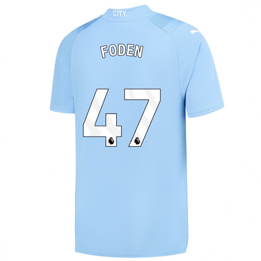 Kids  Phil Foden #47 Light Blue Home Jersey 2023/24 T-Shirt Canada