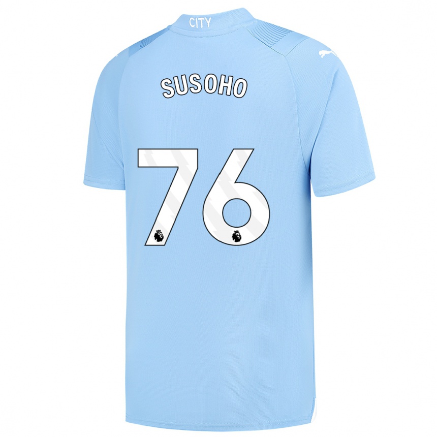 Kids Mahamadou Susoho #76 Light Blue Home Jersey 2023/24 T-Shirt Canada