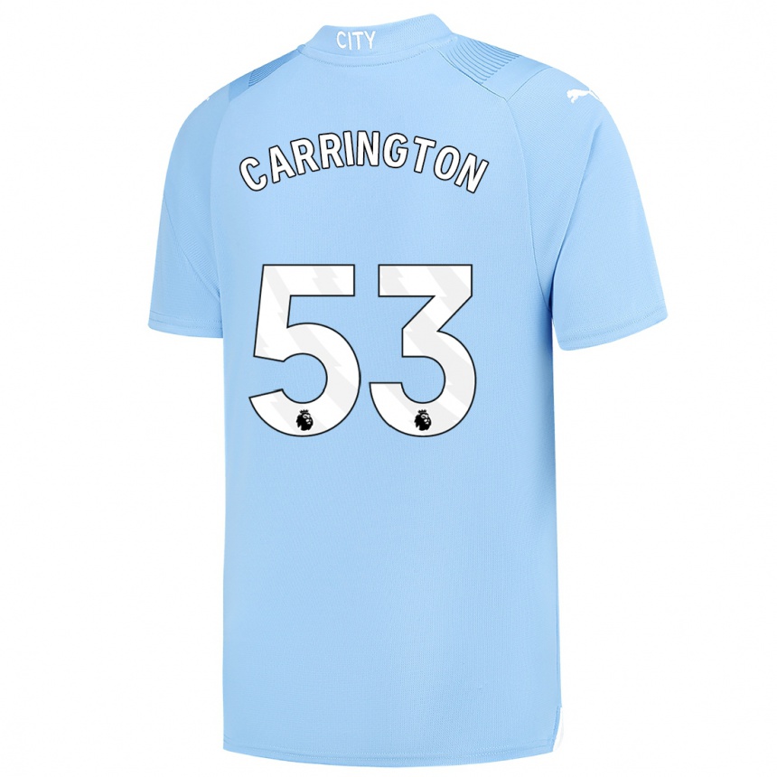 Kids  Ezra Carrington #53 Light Blue Home Jersey 2023/24 T-Shirt Canada