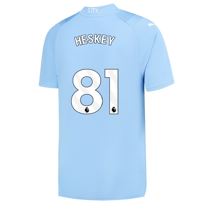 Kids  Jaden Heskey #81 Light Blue Home Jersey 2023/24 T-Shirt Canada