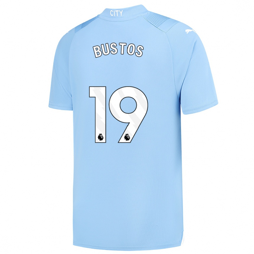 Kids  Nahuel Bustos #19 Light Blue Home Jersey 2023/24 T-Shirt Canada