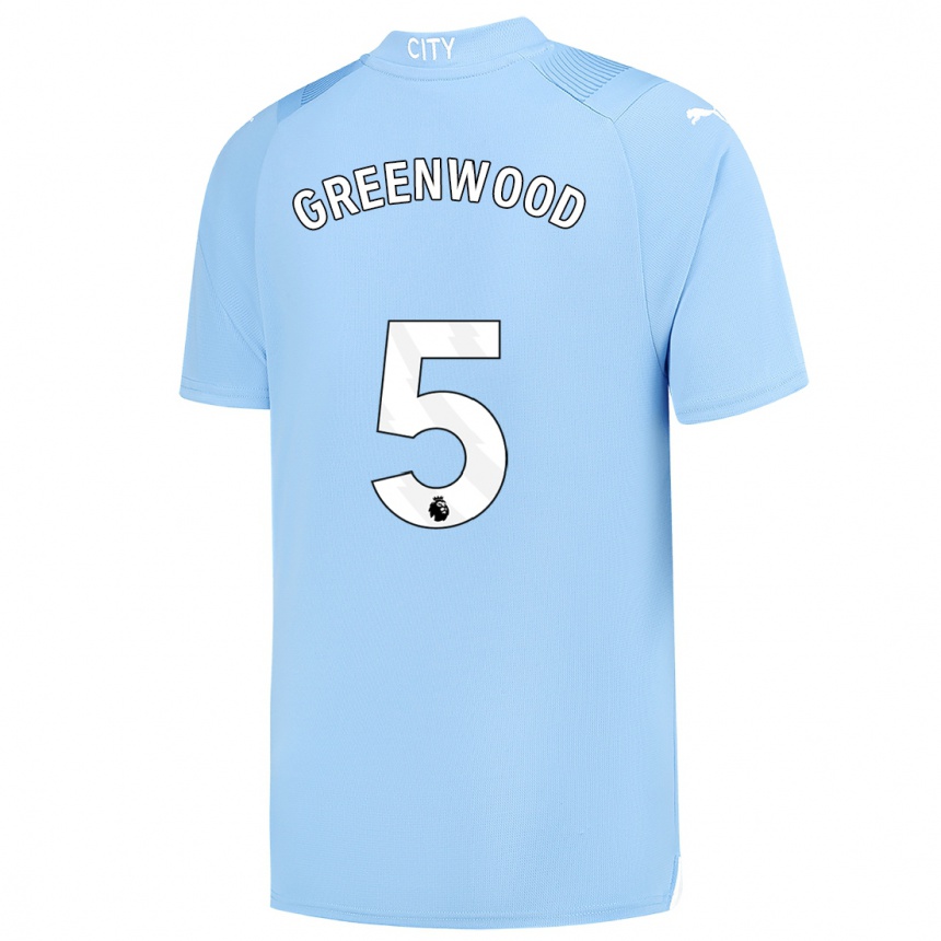 Enfant Football Maillot Alex Greenwood #5 Bleu Clair Tenues Domicile 2023/24 Canada