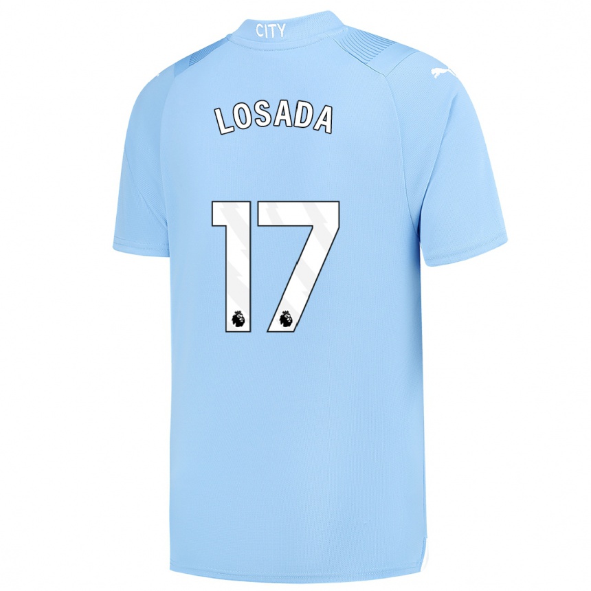 Enfant Football Maillot Vicky Losada #17 Bleu Clair Tenues Domicile 2023/24 Canada