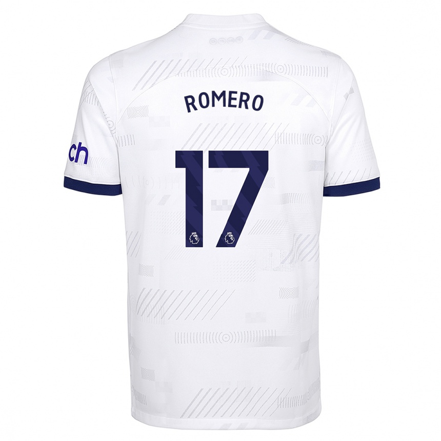 Kids  Cristian Romero #17 White Home Jersey 2023/24 T-Shirt Canada