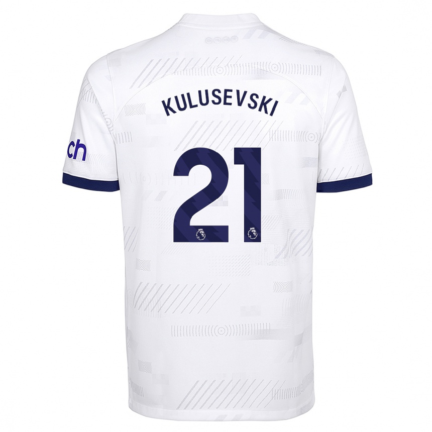 Enfant Football Maillot Dejan Kulusevski #21 Blanc Tenues Domicile 2023/24 Canada