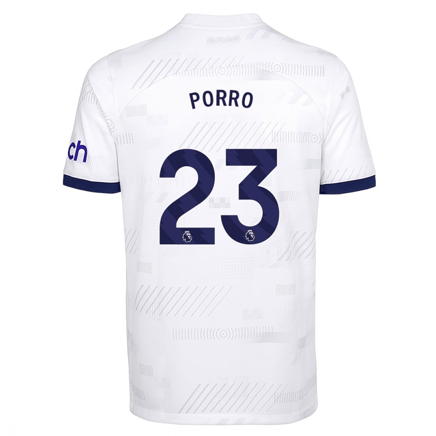 Kids  Pedro Porro #23 White Home Jersey 2023/24 T-Shirt Canada