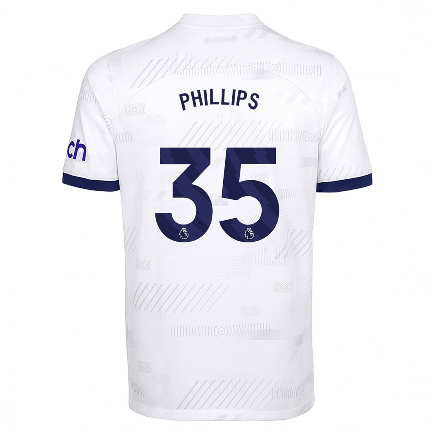 Enfant Football Maillot Ashley Phillips #35 Blanc Tenues Domicile 2023/24 Canada