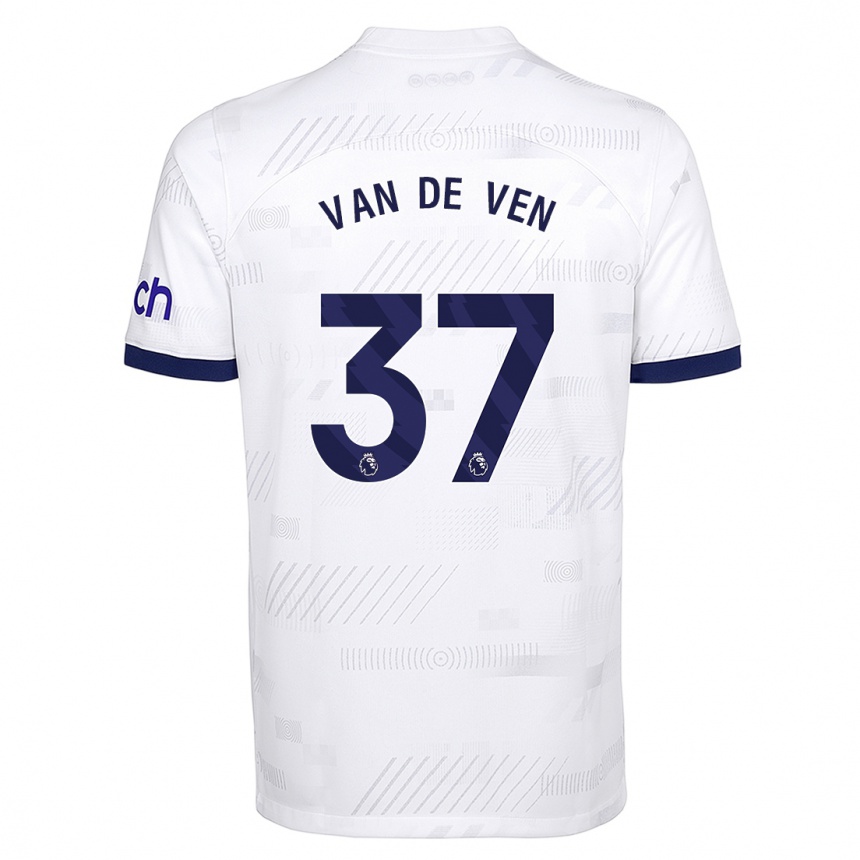 Kids Micky Van De Ven #37 White Home Jersey 2023/24 T-Shirt Canada