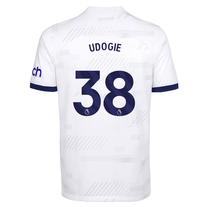 Enfant Football Maillot Destiny Udogie #38 Blanc Tenues Domicile 2023/24 Canada