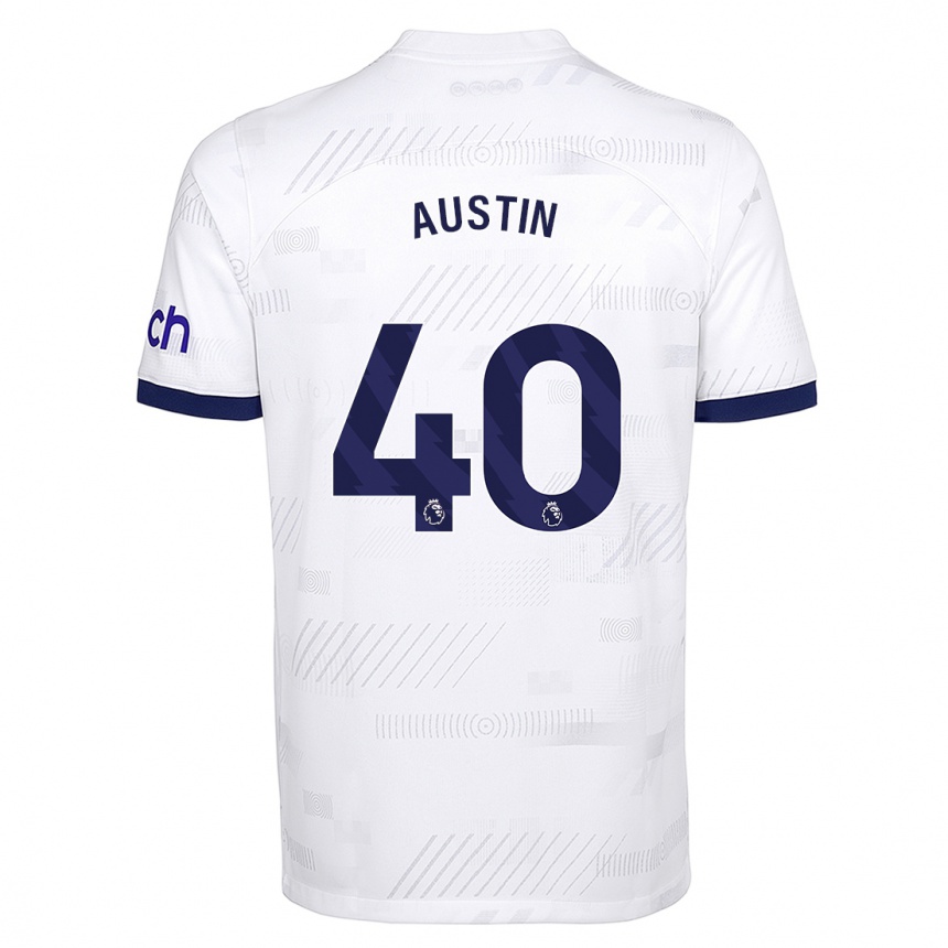 Kids Brandon Austin #40 White Home Jersey 2023/24 T-Shirt Canada