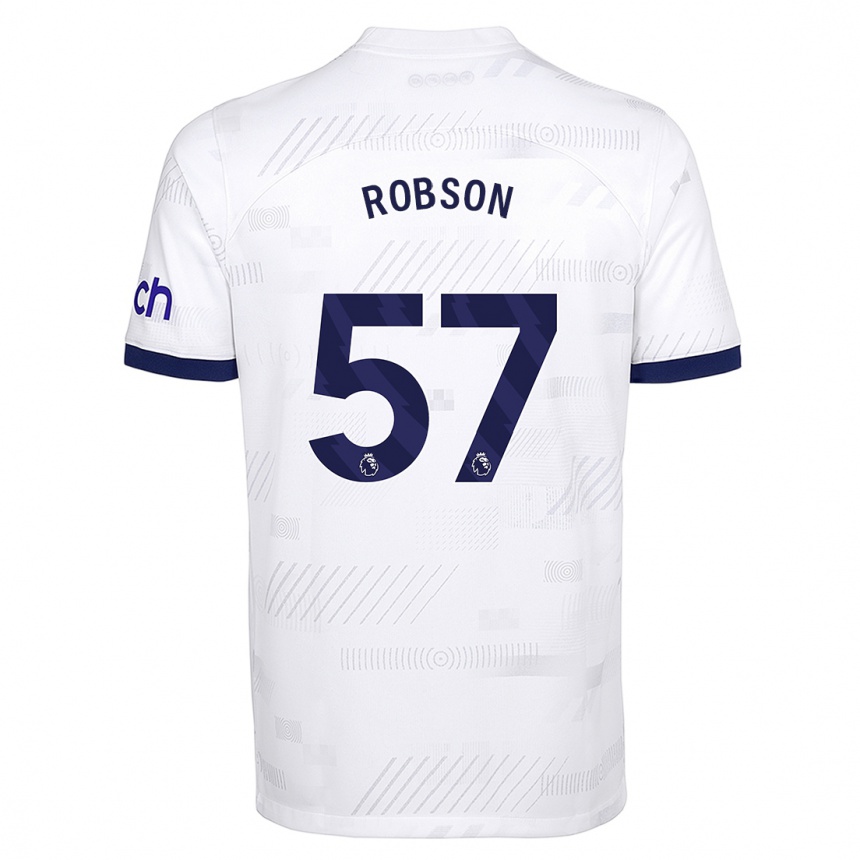 Kids  Max Robson #57 White Home Jersey 2023/24 T-Shirt Canada