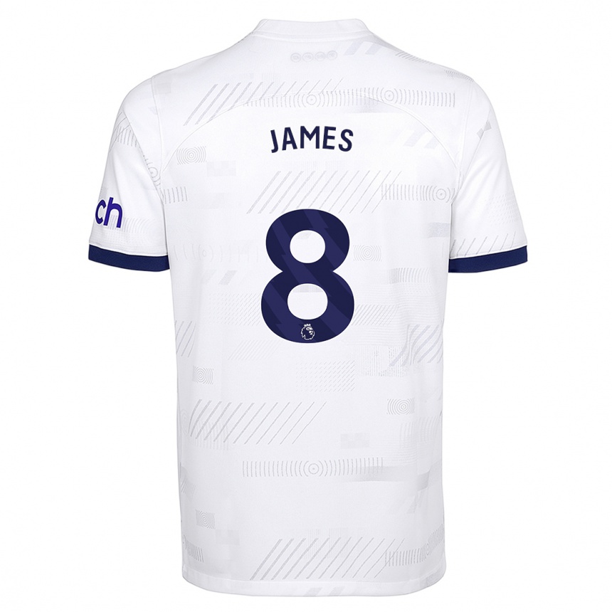 Enfant Football Maillot Angharad James #8 Blanc Tenues Domicile 2023/24 Canada