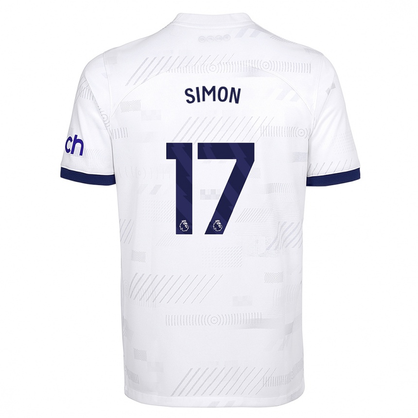 Kids Kyah Simon #17 White Home Jersey 2023/24 T-Shirt Canada