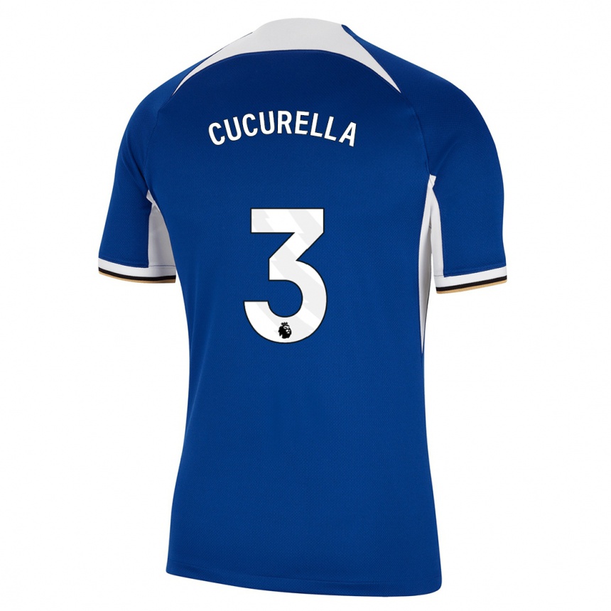 Kids  Marc Cucurella #3 Blue Home Jersey 2023/24 T-Shirt Canada