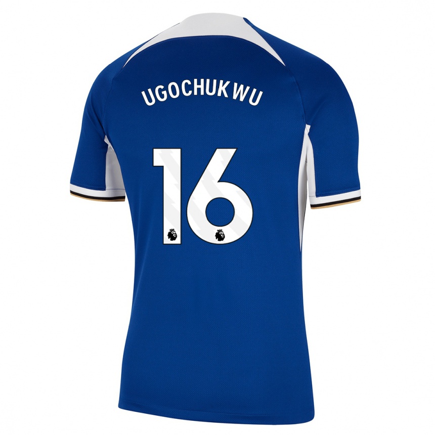 Kids  Lesley Ugochukwu #16 Blue Home Jersey 2023/24 T-Shirt Canada