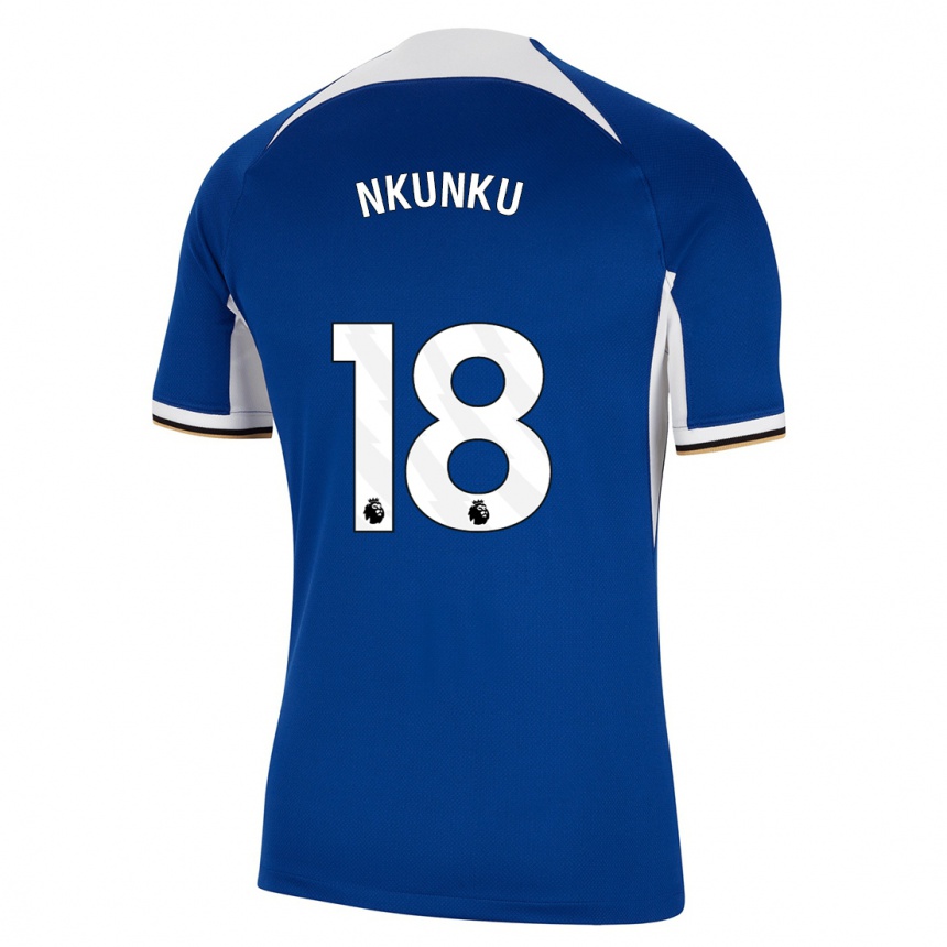 Kids Christopher Nkunku #18 Blue Home Jersey 2023/24 T-Shirt Canada