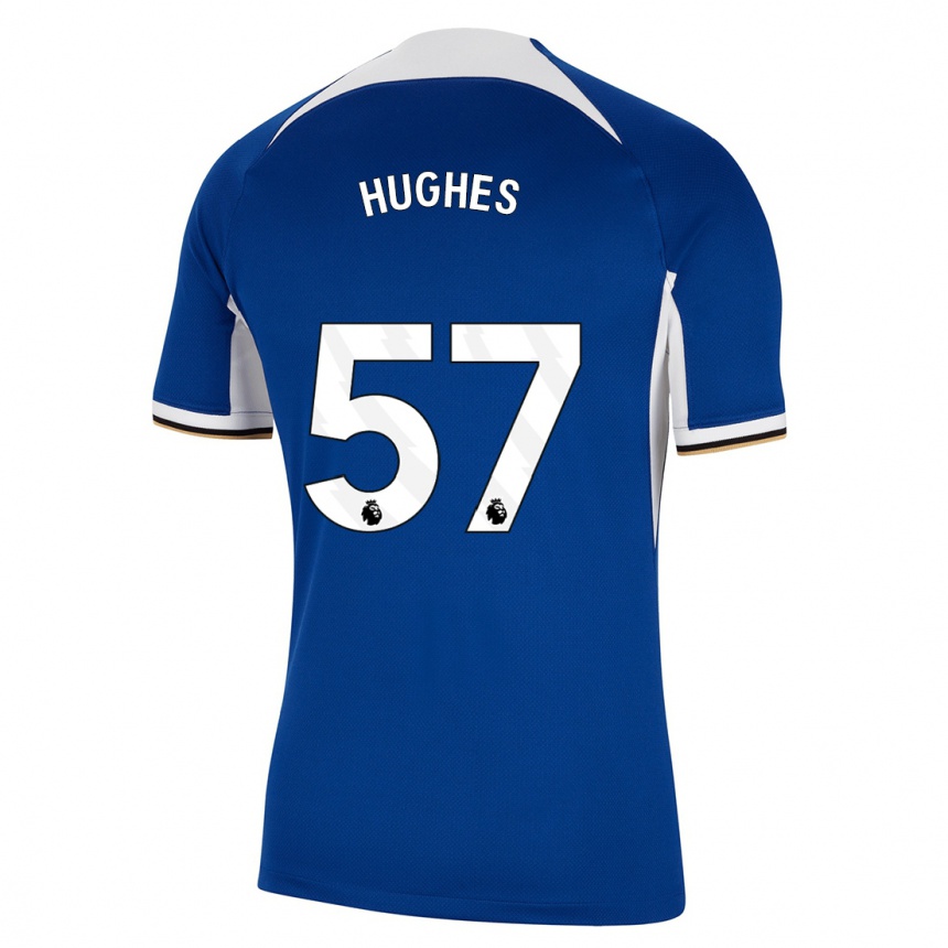 Kids Brodi Hughes #57 Blue Home Jersey 2023/24 T-Shirt Canada