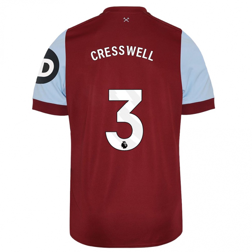 Enfant Football Maillot Aaron Cresswell #3 Bordeaux Tenues Domicile 2023/24 Canada