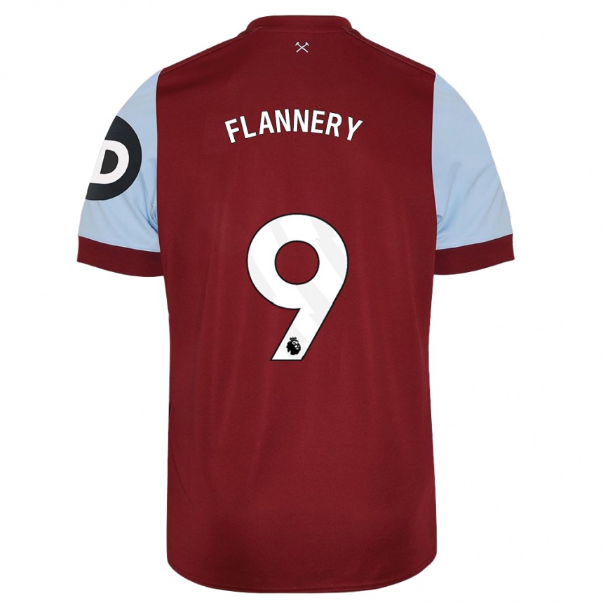 Enfant Football Maillot Keira Flannery #9 Bordeaux Tenues Domicile 2023/24 Canada