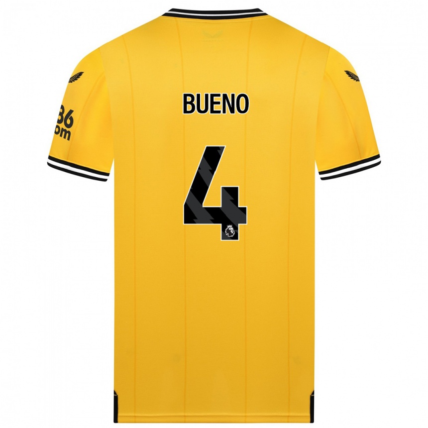 Kids Football Santiago Bueno #4 Yellow Home Jersey 2023/24 T-Shirt Canada