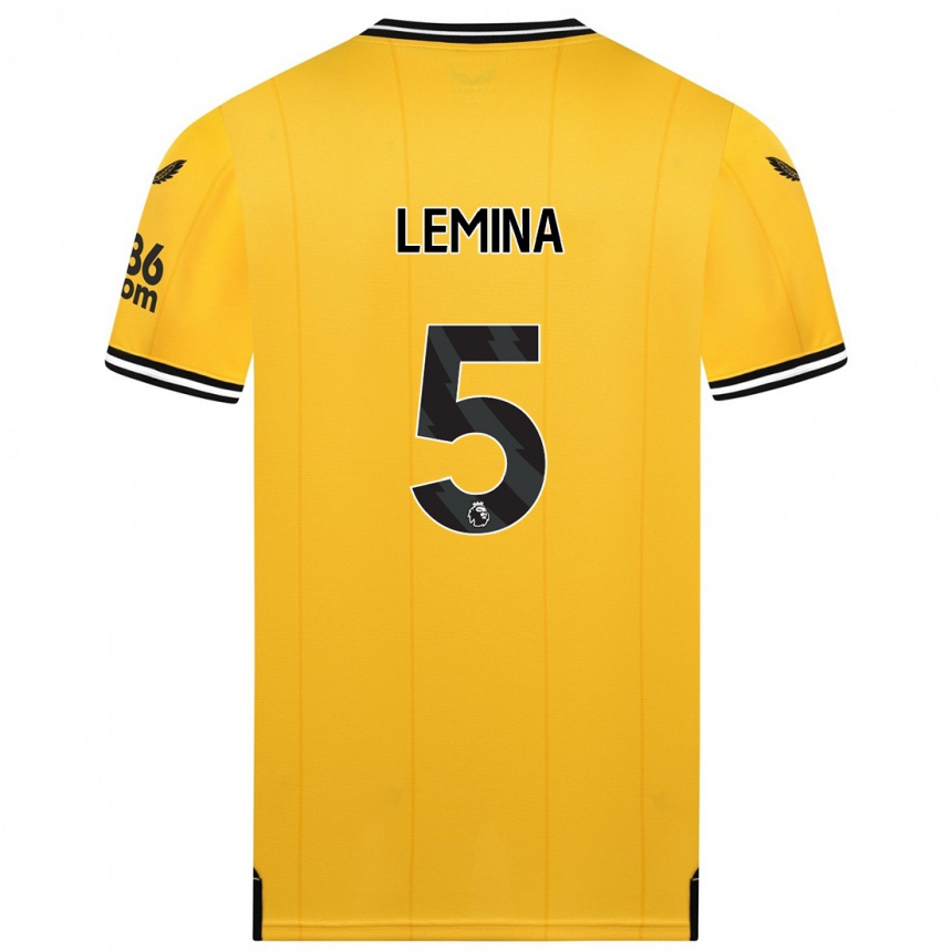 Kids Football Mario Lemina #5 Yellow Home Jersey 2023/24 T-Shirt Canada