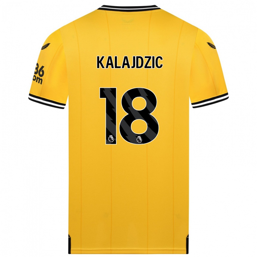 Enfant Football Maillot Sasa Kalajdzic #18 Jaune Tenues Domicile 2023/24 Canada