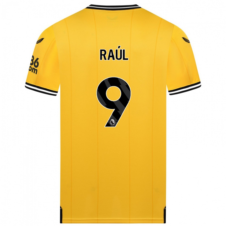 Kids Football Raul Jimenez #9 Yellow Home Jersey 2023/24 T-Shirt Canada