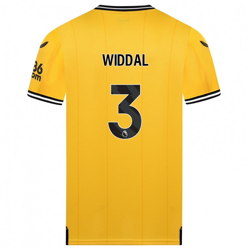 Kids Football Natalie Widdal #3 Yellow Home Jersey 2023/24 T-Shirt Canada