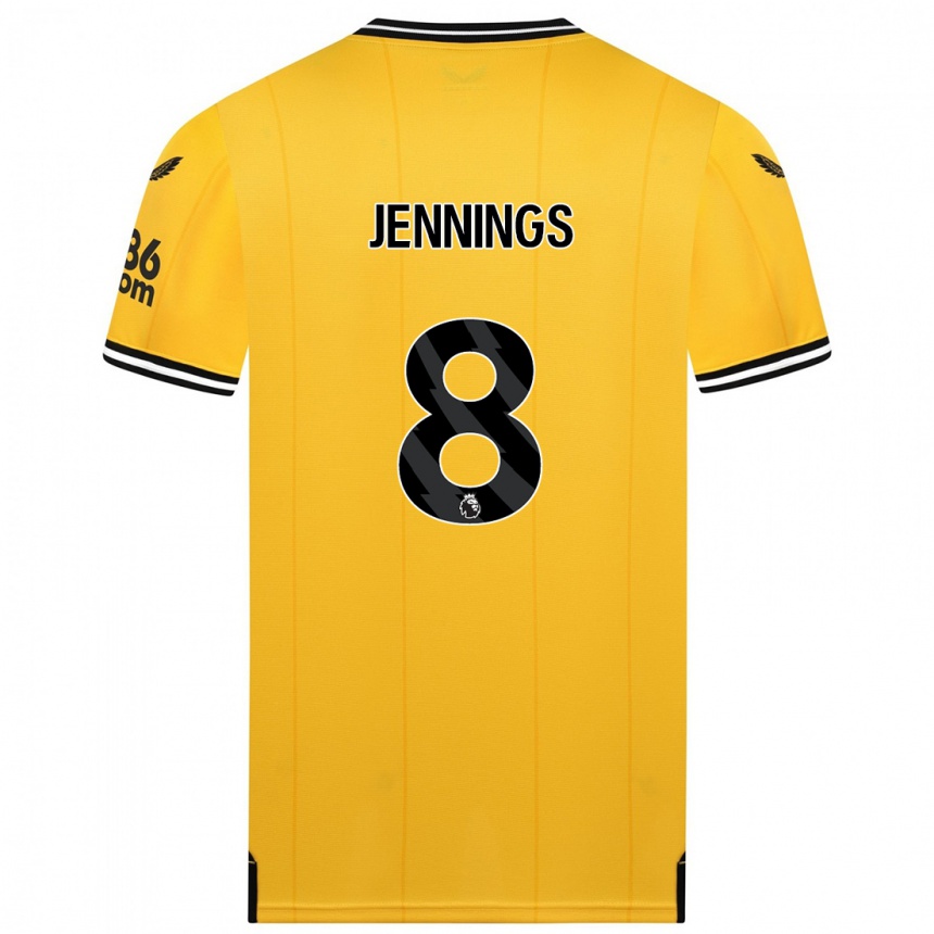 Enfant Football Maillot Shannie Jennings #8 Jaune Tenues Domicile 2023/24 Canada